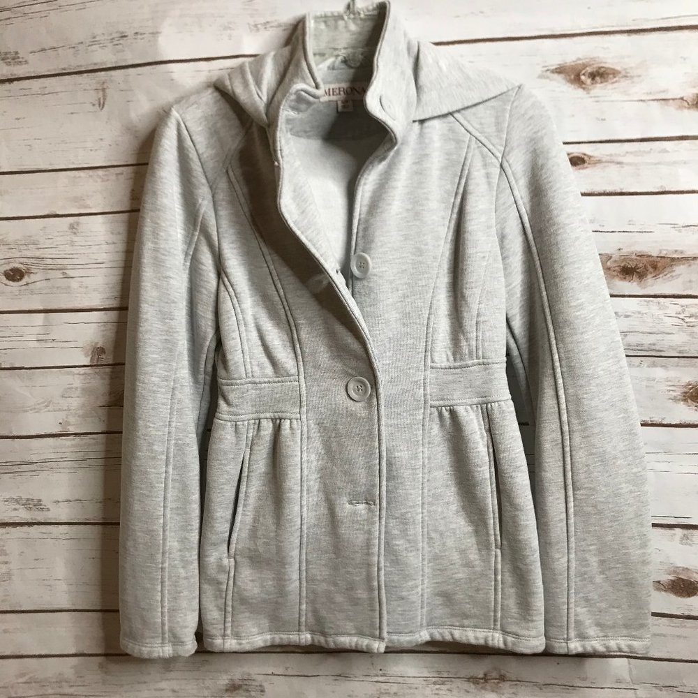 Merona Grey Peplum Hooded Sweat Jacket
